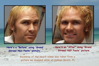 Grand Strand Hair Paste results: With and Without; Before and After Pictures